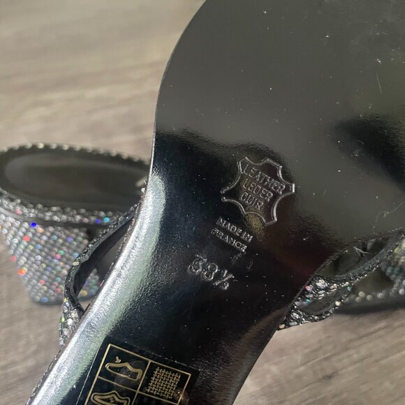 Vintage sparkly low (3 inch) heeled sandals - Picture 5 of 5